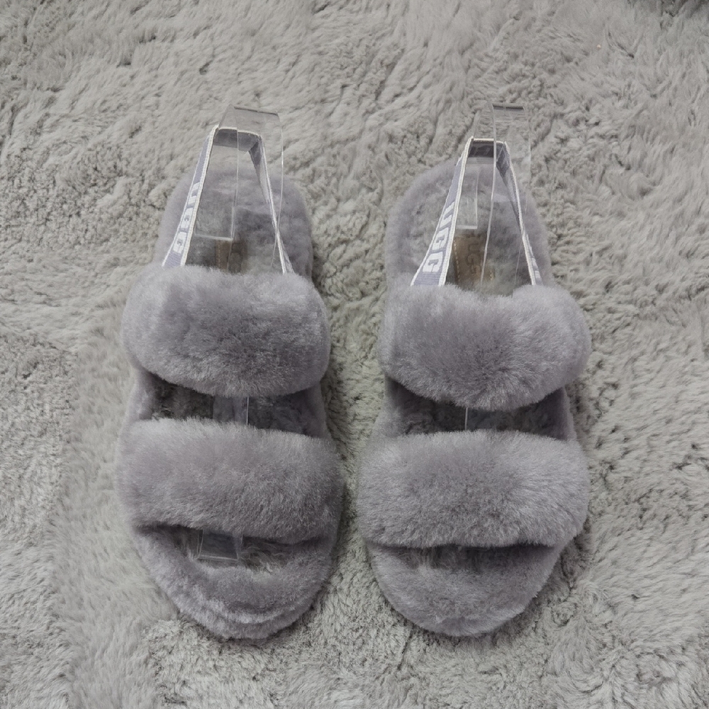 UGG oh yeah slide slippers in soft amethyst gray winter sandals size 7